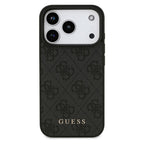 Θήκη PU Guess Apple iPhone 17 Pro Hardcase Classic Logo 4G Μαύρο