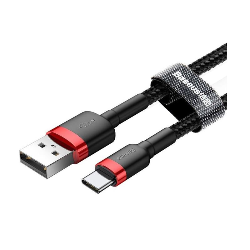 Καλώδιο Σύνδεσης USB 2.0 Baseus Cafule USB A σε USB C 15W 3A 1m Μαύρο-Κόκκινο
