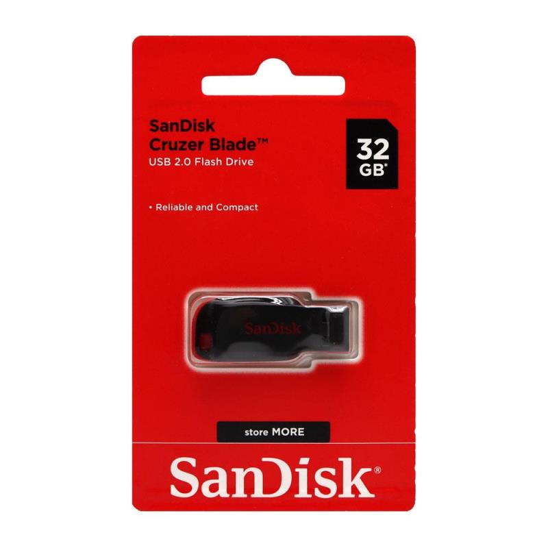 USB Flash Disk SanDisk Cruzer Blade SDCZ50 USB A 32GB Μαύρο
