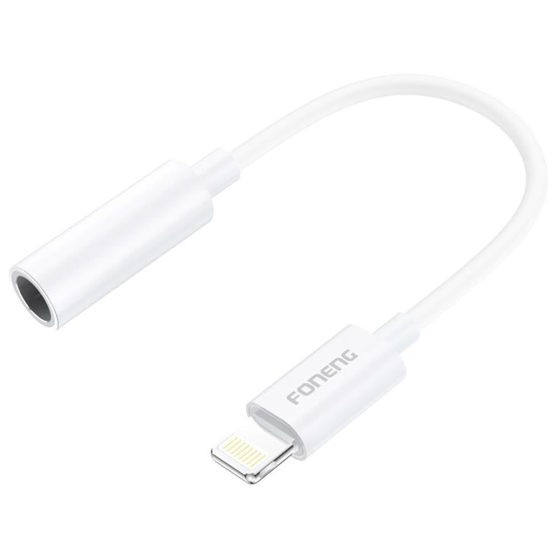 Αντάπτορας Foneng BM20 3.5mm Θηλυκό σε Lightning Αρσενικό 0.1m Λευκό