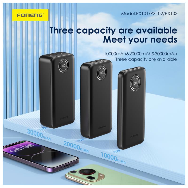 Φορτιστής Ανάγκης Foneng PX103 22.5W 30000mAh PD Μαύρο