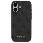 Θήκη PU Guess Apple iPhone 17 Hardcase Classic 4G Μαύρο