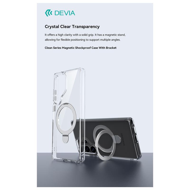 Θήκη TPU & PC Devia Samsung Galaxy S25 5G Magnetic Shock Proof με Stand Clean Διάφανο