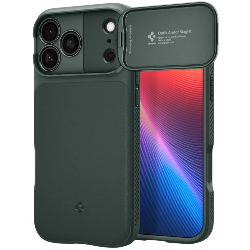 Θήκη TPU Spigen Apple iPhone 18 Pro/ 17 Pro Optik Armor Σκούρο Πράσινο