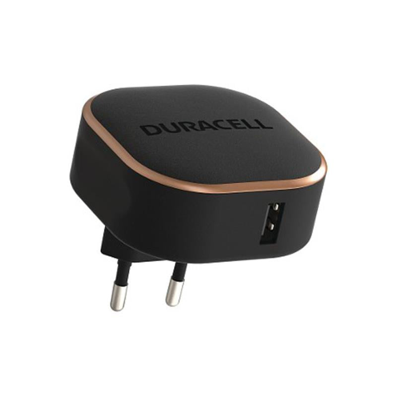 Φορτιστής Ταξιδίου Duracell με Έξοδο USB A 12W 2.4A Μαύρο