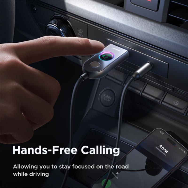 Bluetooth Audio Receiver USB & AUX Joyroom JR-CB6 Car-B για Αυτοκίνητο & Άλλες Συσκευές Σκούρο Γκρι