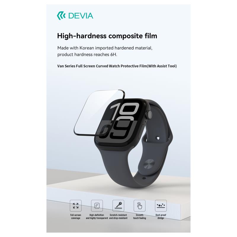 Tempered Glass Full Screen Curved Devia Watch 46mm με Βοηθητικό Εργαλείο Van Διάφανο