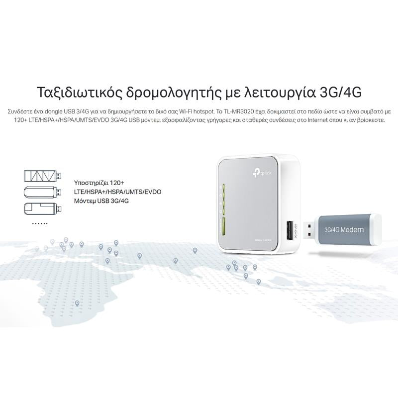 Φορητό Router TP Link TL-MR3020 3G/ 4G Λευκό