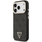 Θήκη PU Guess MagSafe Apple iPhone 18 Pro/ 17 Pro Leather Diamond Triangle 4G Μαύρο