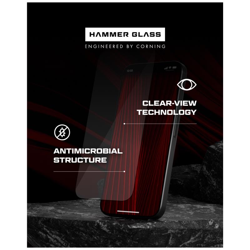 Tempered Glass Hammer Glass Apple iPhone 16 Plus Corning (1 τεμ.)