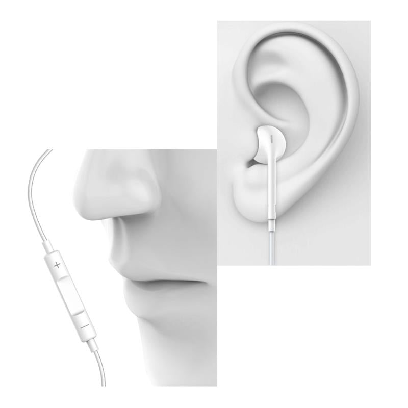 Hands Free Stereo Devia EM022 Earpods 3.5mm με Χειριστήριο & Μικρόφωνο Λευκό