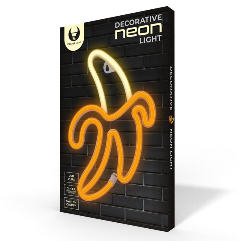Neon LED Forever Light FLNE10 BANANA (USB/Μπαταρίας & On/Off) Κίτρινο