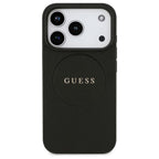 Θήκη PU Guess MagSafe Apple iPhone 18 Pro Max/ 17 Pro Max Grained Gold Ring Μαύρο