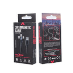 Καλώδιο Σύνδεσης USB 2.0 Maxlife MXUC-02 Magnetic Braided USB A σε Lightning & USB C & Micro USB 10W 1m Μαύρο