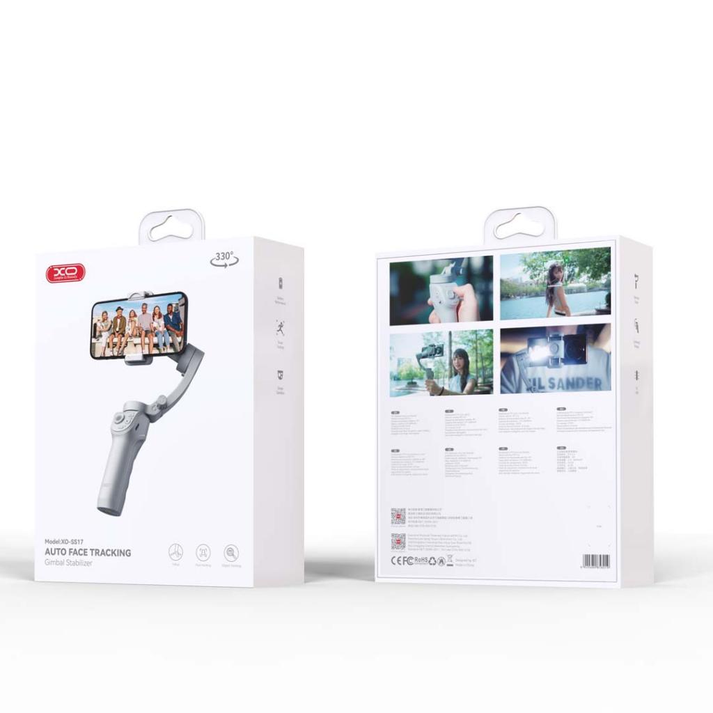 XO SS17 Smart Gimbal & 3-Axis Stabilizer for Mobile Phones with Tripod & Bluetooth – Gray