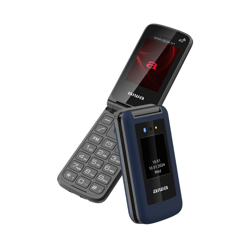 AIWA SLIM BT CLAMSHELL 4G FLIP-STYLE DUAL SIM PHONE BLUE