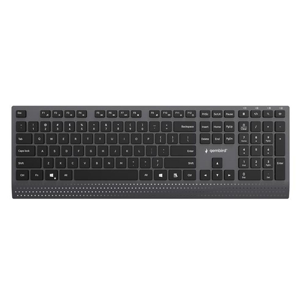 GEMBIRD SLIM WIRED MULTIMEDIA KEYBOARD WITH TYPE-C ADAPTER US LAYOUT BLACK