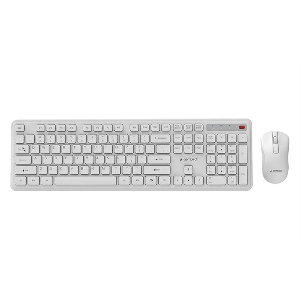 GEMBIRD SLIM PRO BUSINESS WIRELESS DESKTOP SET US LAYOUT WHITE