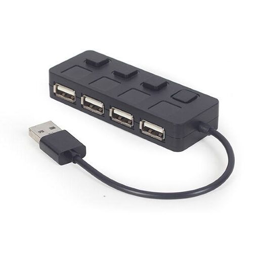 GEMBIRD 4-PORT USB 2.0 HUB WITH SWITCHES BLACK