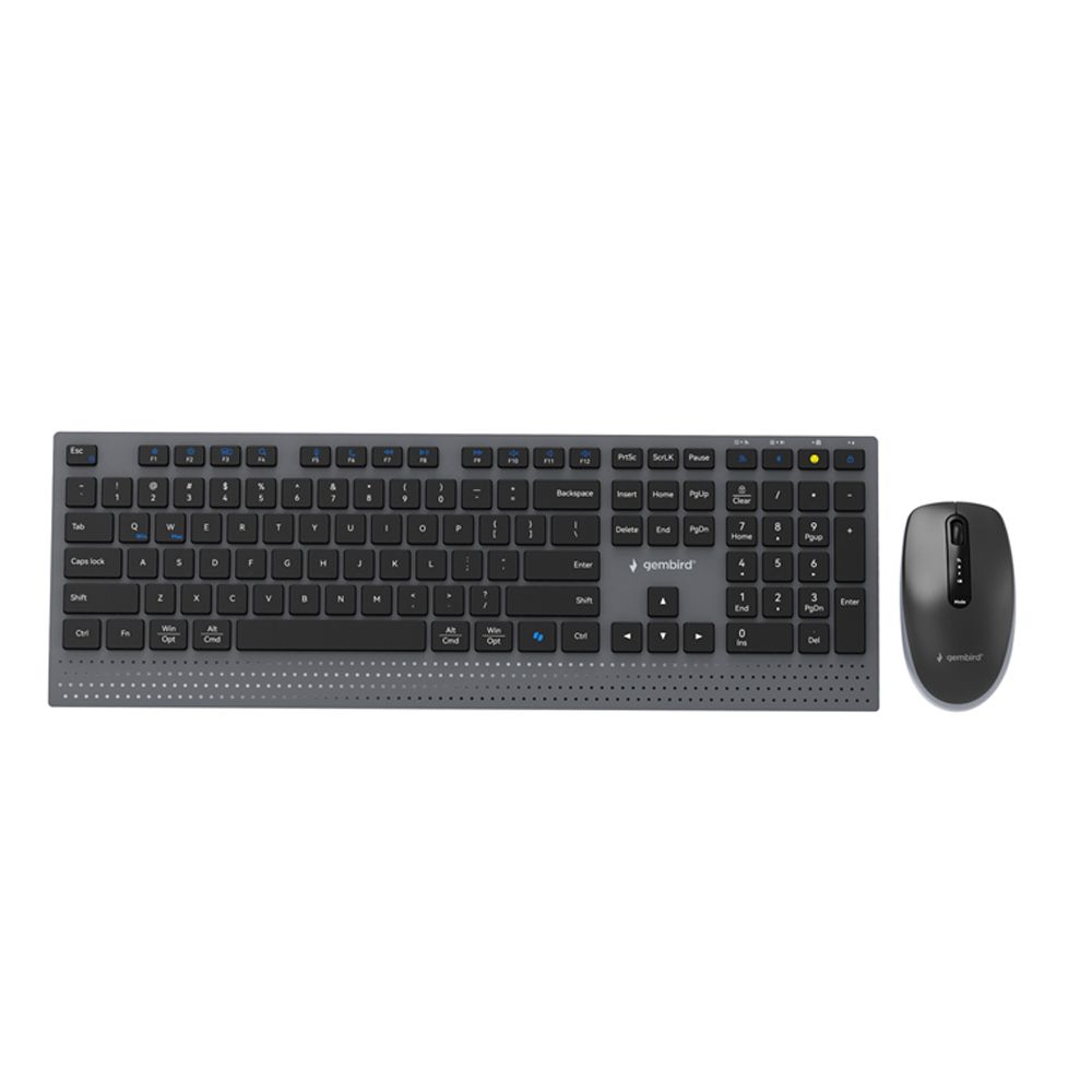 GEMBIRD DUAL-MODE SLIM WIRELESS DESKTOP SET 2.4G + BT US LAYOUT BLACK