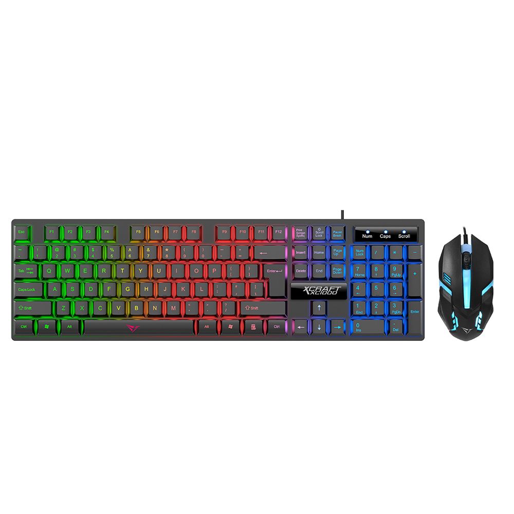 ALCATROZ RGB WATERPROOF GAMING KEYBOARD AND MOUSE X-CRAFT XC1000 BLACK