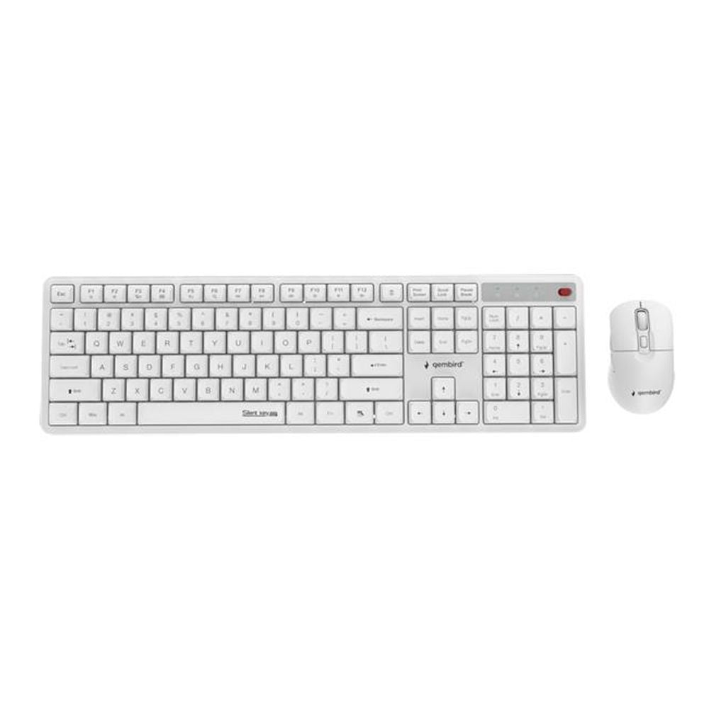 GEMBIRD SILENT KEY PRO BUSINESS WIRELESS DESKTOP SET US LAYOUT WHITE