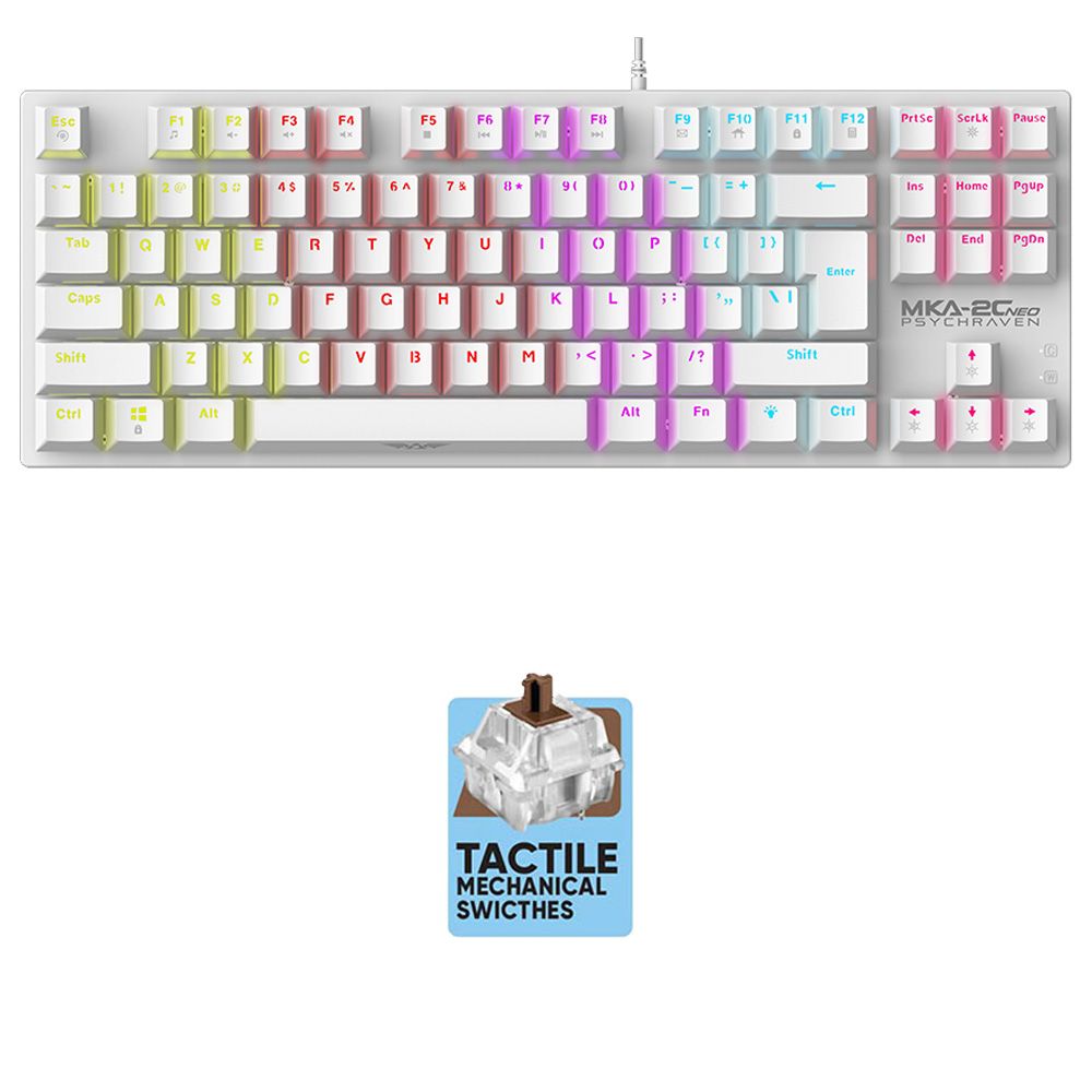 ARMAGGEDDON MECHANICAL KEYBOARD MKA-2C NEO WHITE TACTILE BROWN SWITCH