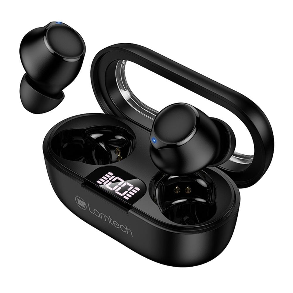 LAMTECH TWS EARBUDS V6.0 WITH LED SCREEN BLACK