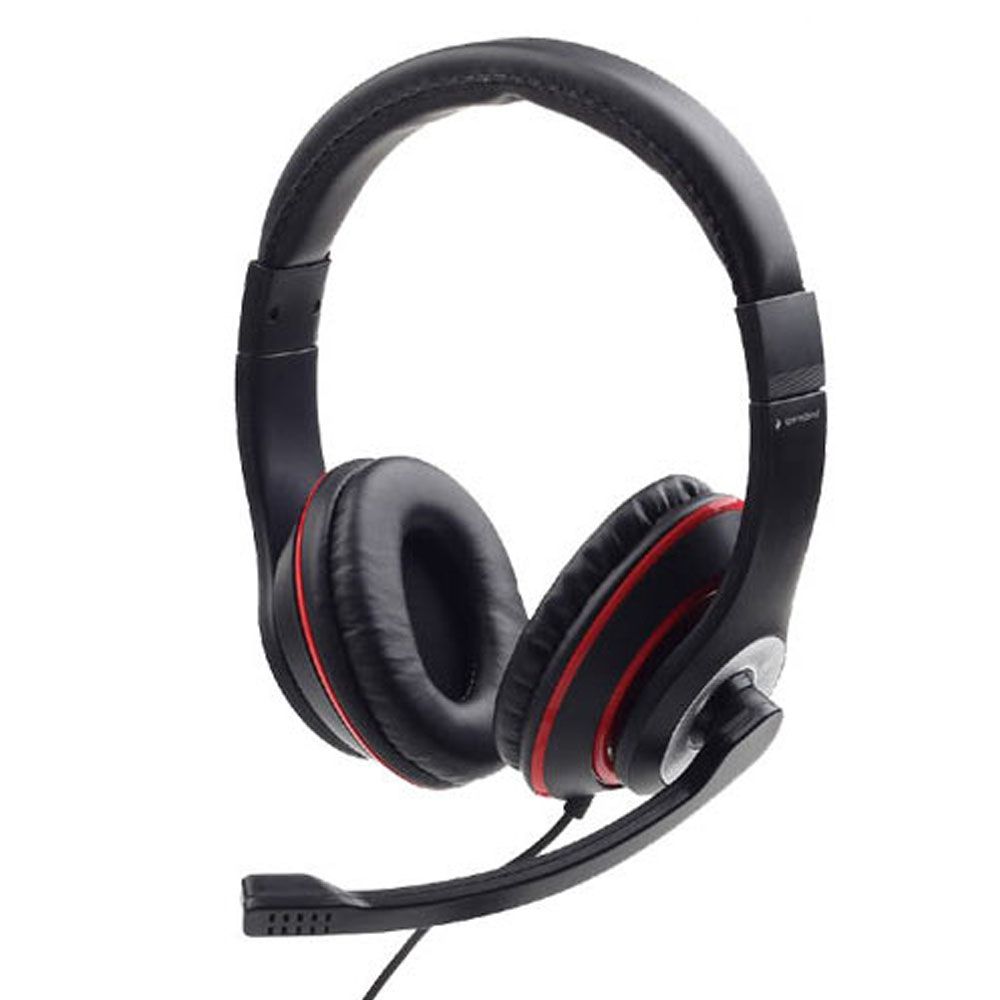 GEMBIRD JACK STEREO HEADSET BLACK WITH RED RING