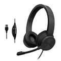 LAMTECH USB STEREO HEADPHONE WITH MIC NOISE CANCELLING BLACK
