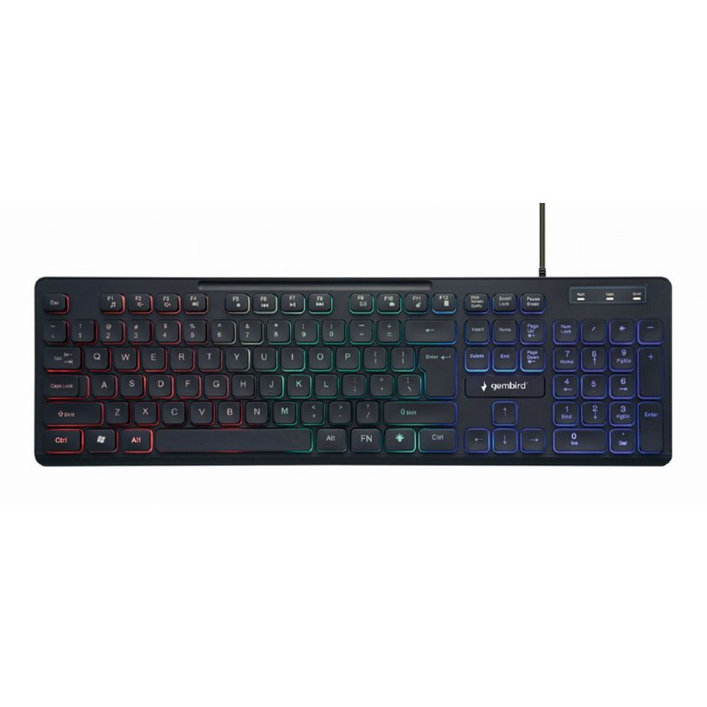 GEMBIRD RAINBOW BACKLIGHT MULTIMEDIA KEYBOARD US LAYOUT BLACK